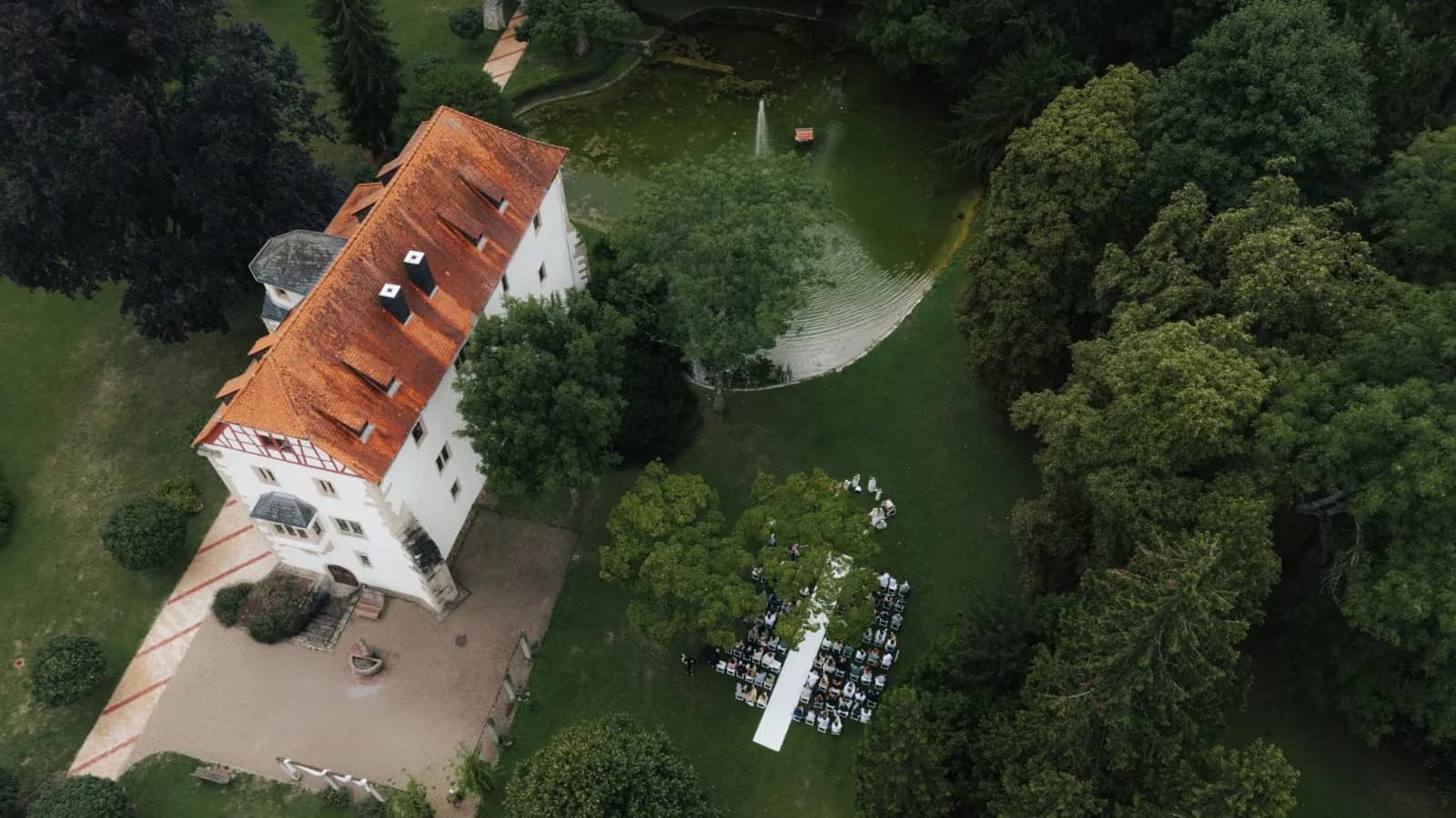 Schloss Neckarbischofsheim aus der Luft